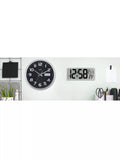 Acctim Datekeeper digital wall alarm clock in silver, imported from the UK