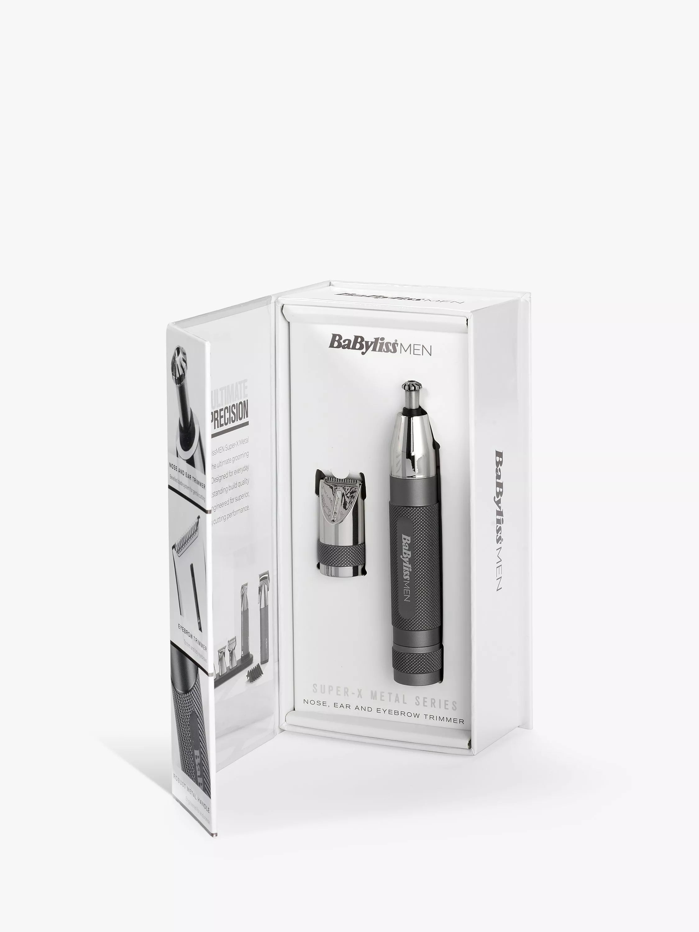 BaByliss Super-X Metal Nose Ear Eyebrow Trimmer Grey - British product