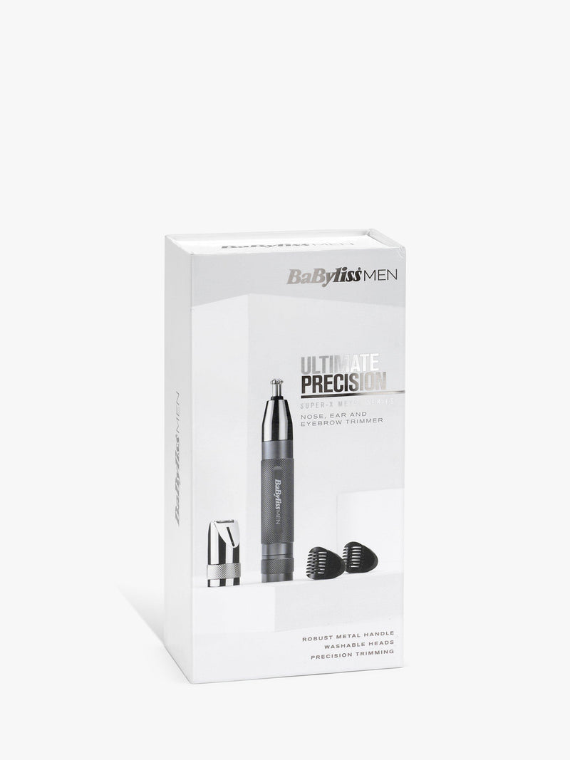 BaByliss Super-X Metal Nose Ear Eyebrow Trimmer Grey - British product