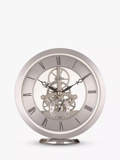 John Lewis Acctim Millenden Skeleton Mantel Carriage Clock Silver 13cm- Buy online at McGrocer