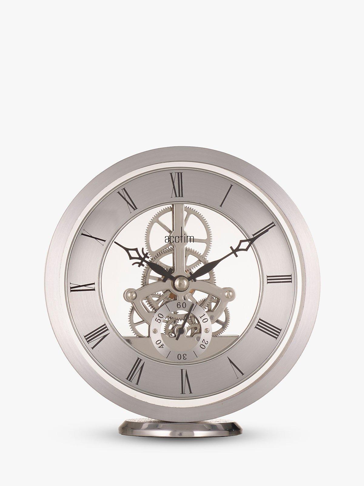Acctim Skeleton Mantel Carriage Clock Silver 13cm - British product