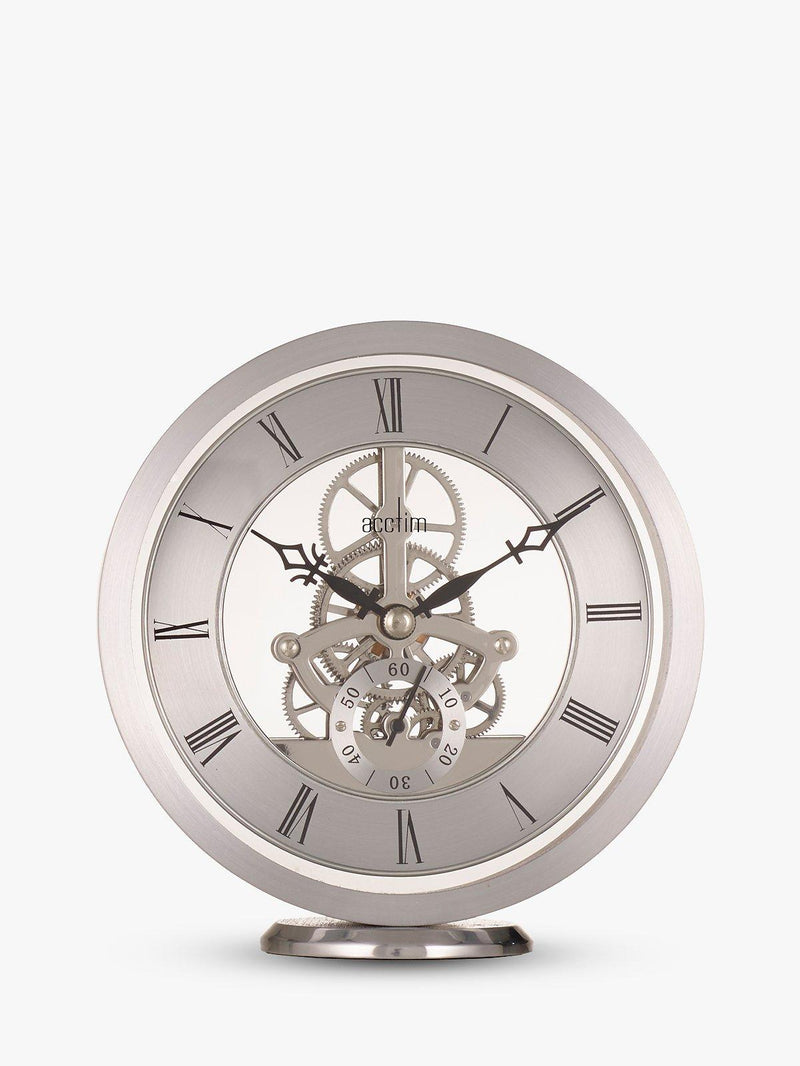 Acctim Skeleton Mantel Carriage Clock Silver 13cm - British product