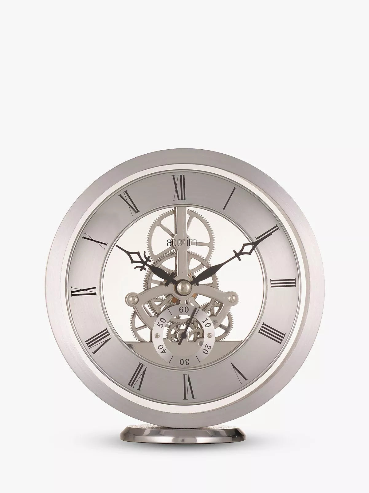 Acctim Skeleton Mantel Carriage Clock Silver 13cm - British product