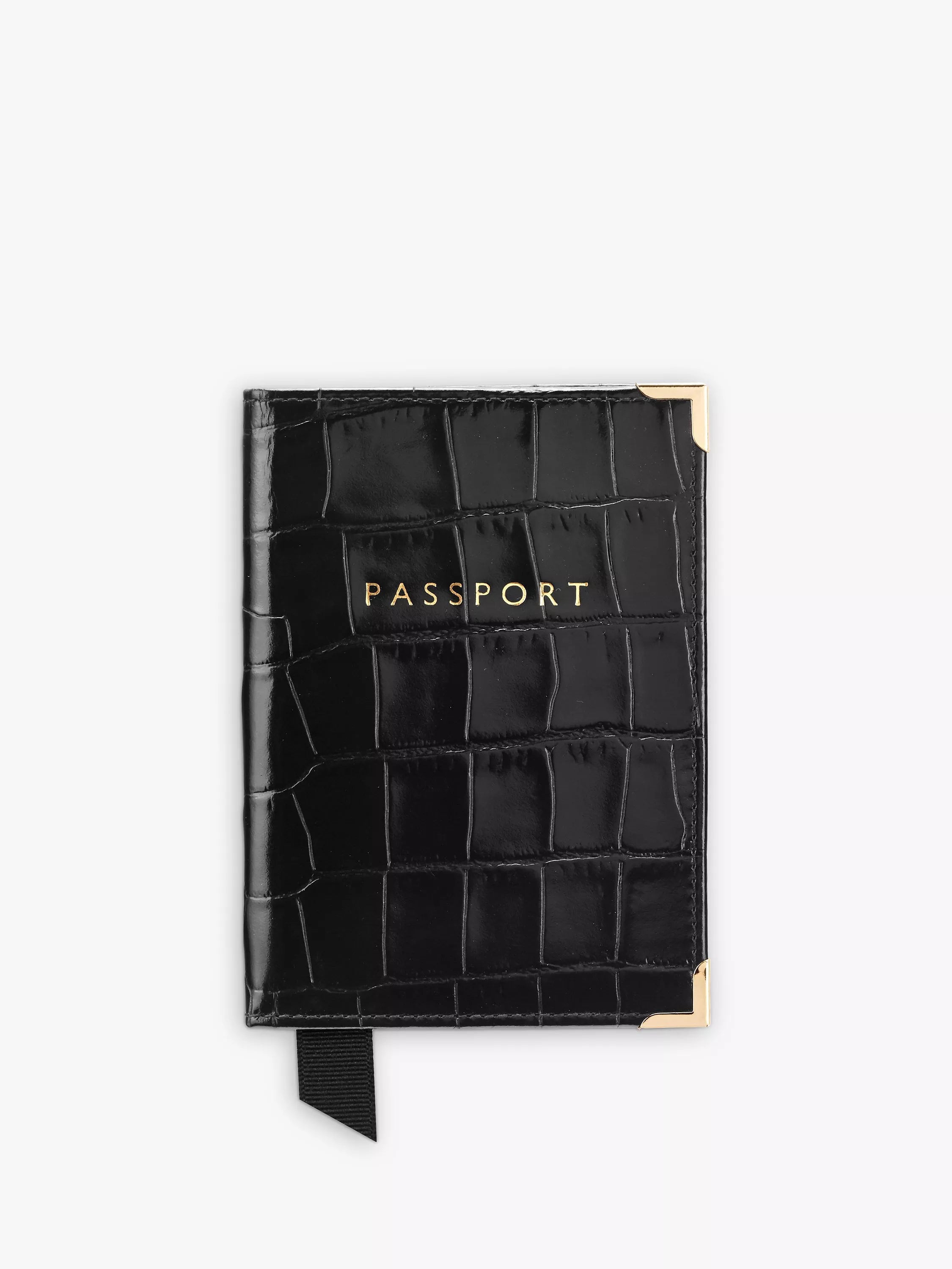 Aspinal of London croc leather passport cover - British product