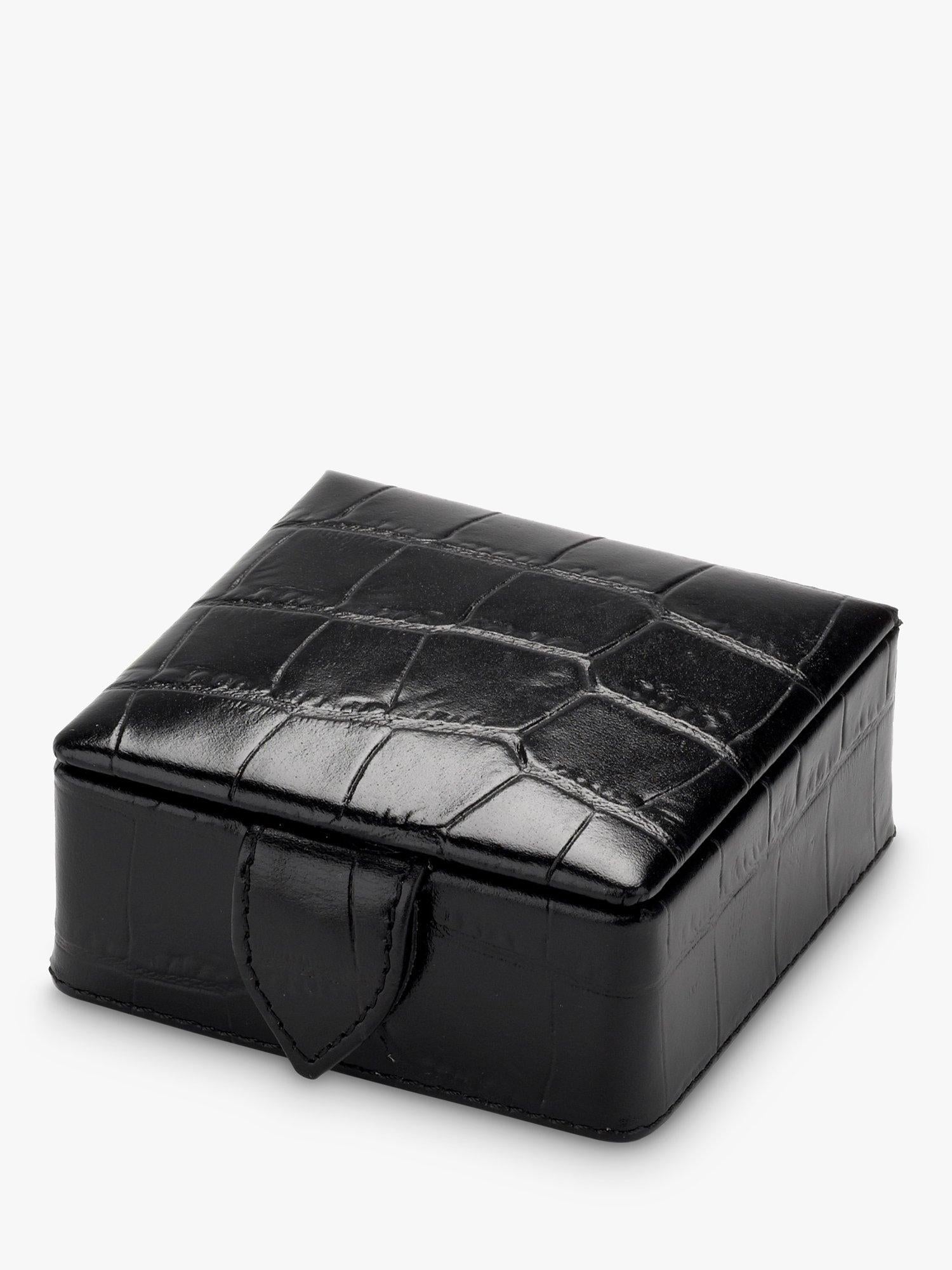 Aspinal of London small stud croc leather box, imported from the UK