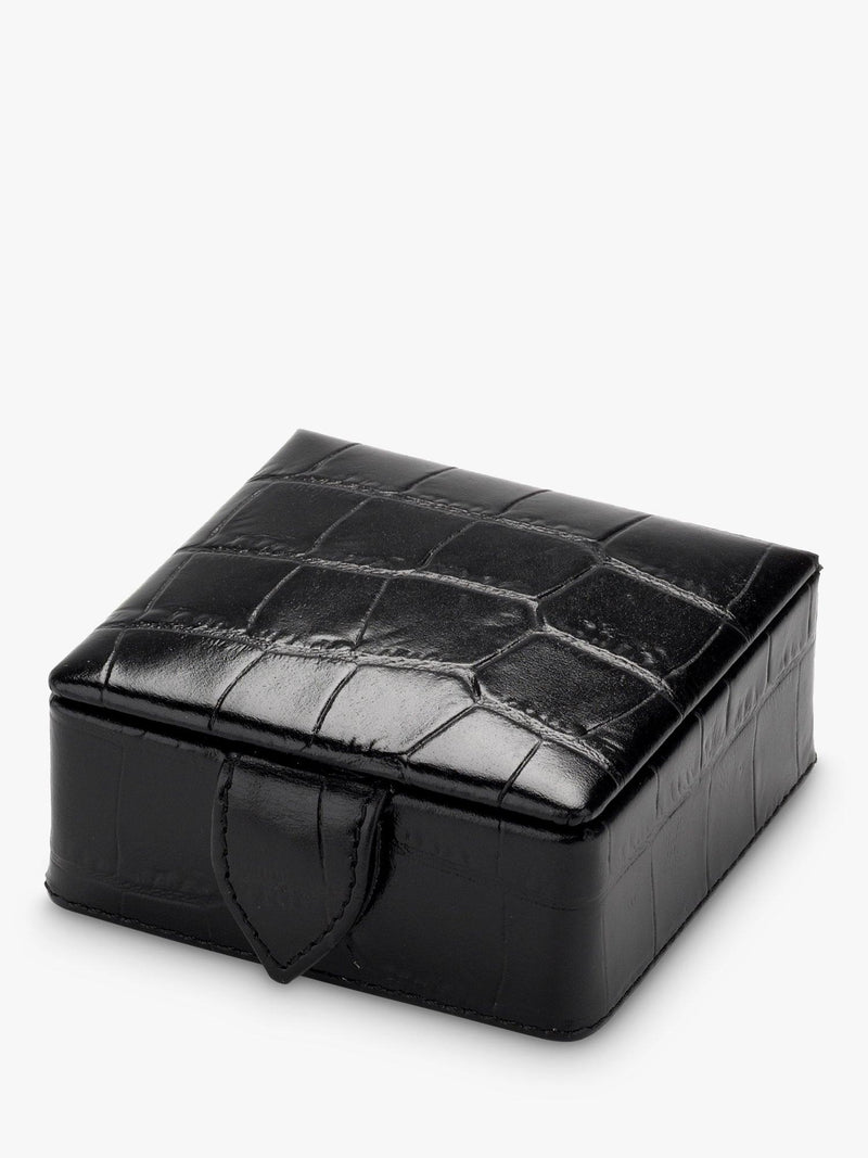 Aspinal of London small stud croc leather box, imported from the UK