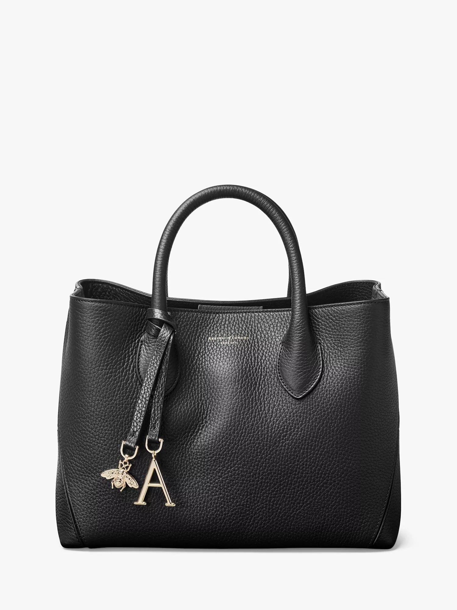 Aspinal of London Midi Pebble Leather Tote Bag, imported from the UK
