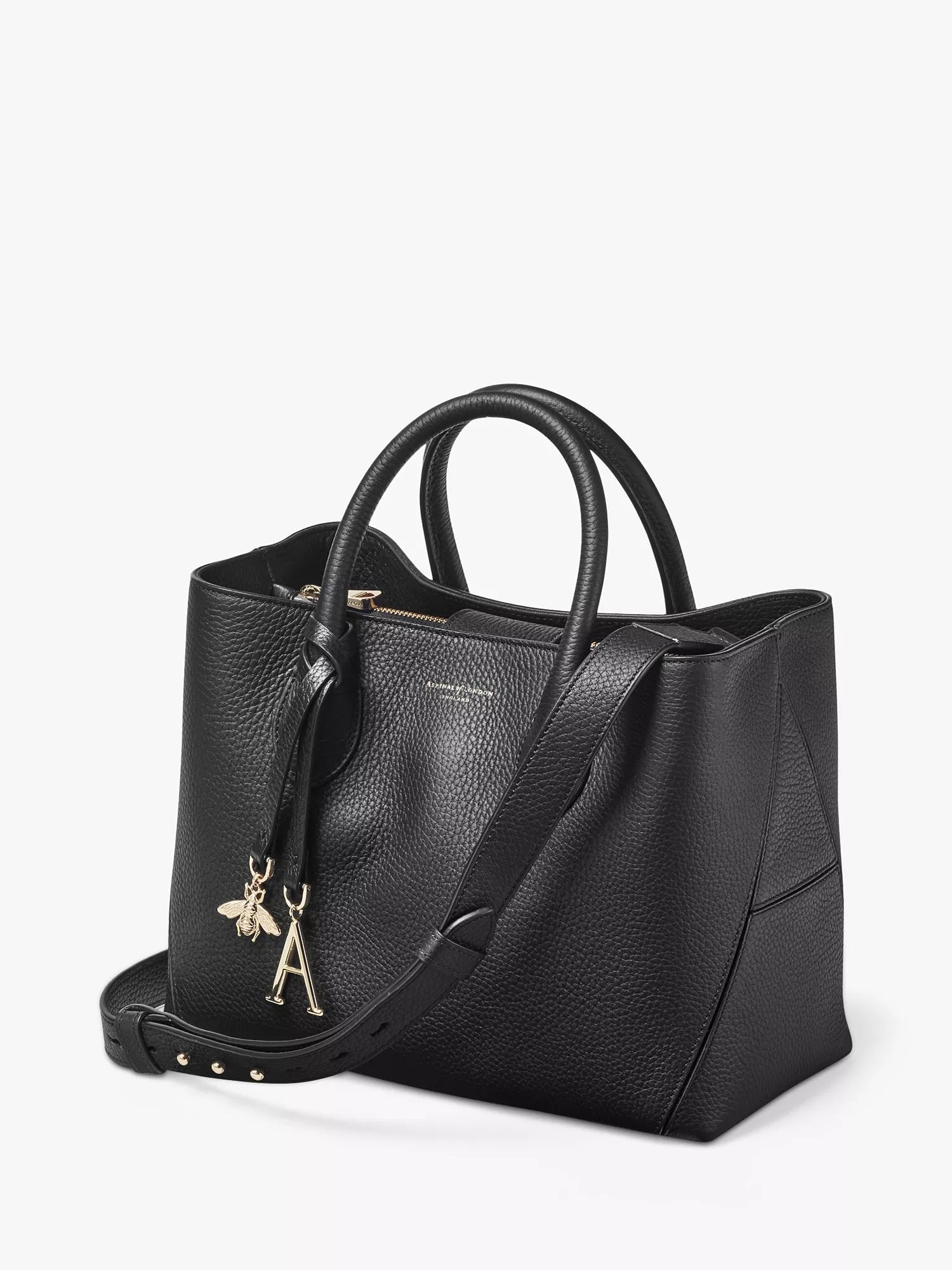 Aspinal of London Midi Pebble Leather Tote Bag, imported from the UK