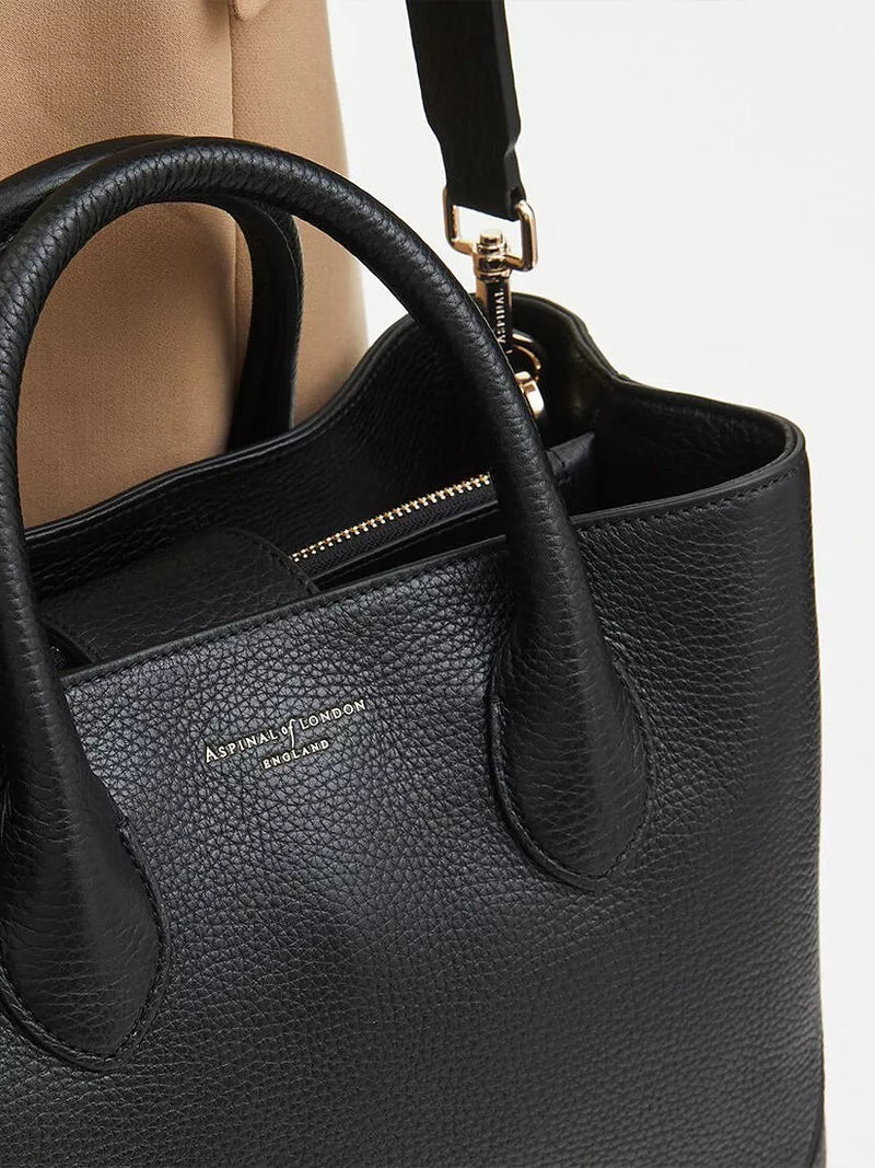 Aspinal of London Midi Pebble Leather Tote Bag, imported from the UK