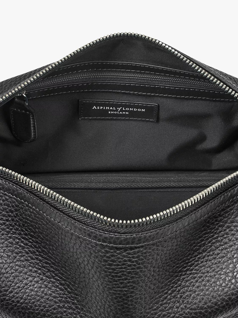 Aspinal of London black pebble leather wash bag - British product