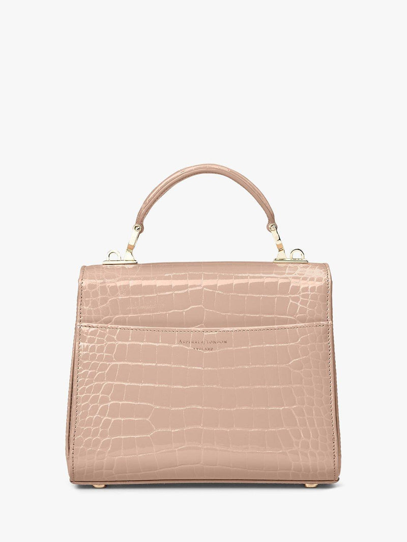 Aspinal of London Midi Mayfair croc effect leather cross body bag, UK version