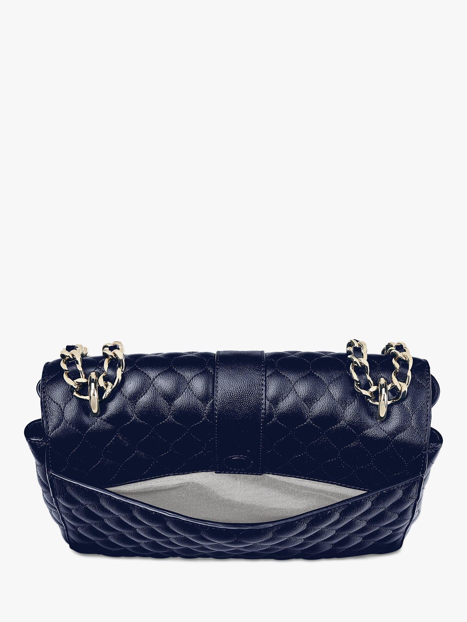 Aspinal of London Lottie large quilted pebble leather shoulder bag (British brand)