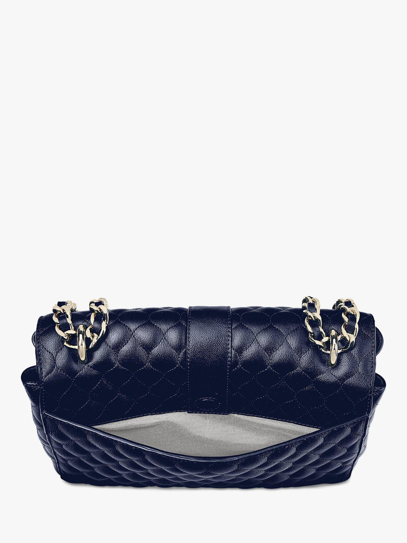 Aspinal of London Lottie large quilted pebble leather shoulder bag (British brand)
