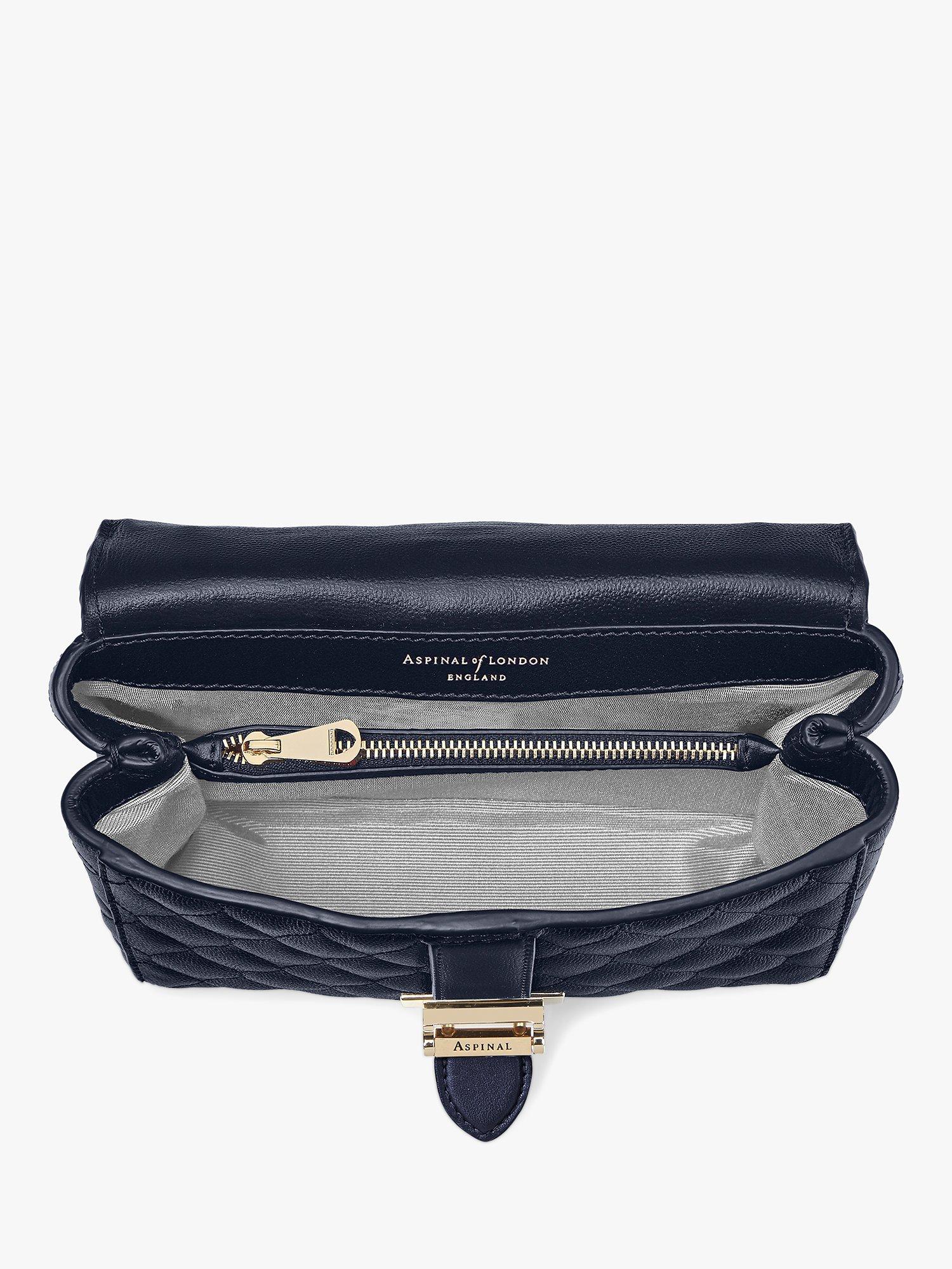 Aspinal of London Lottie large quilted pebble leather shoulder bag (British brand)