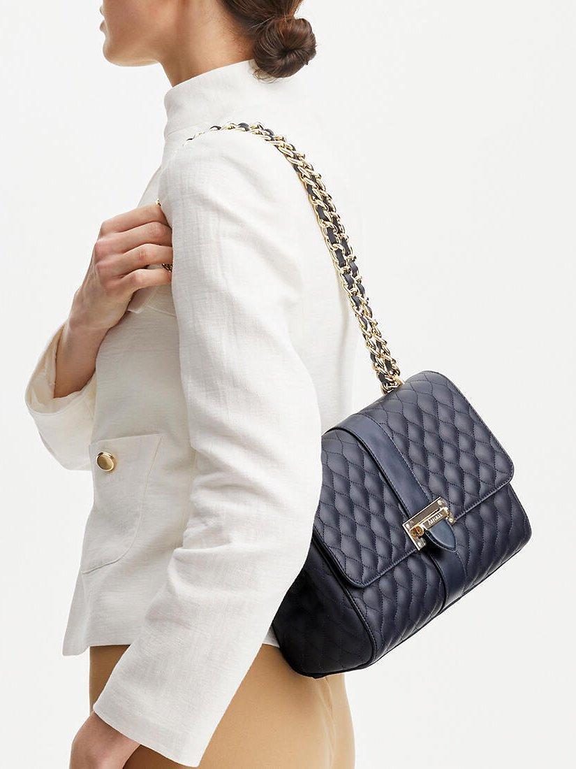 Aspinal of London Lottie large quilted pebble leather shoulder bag (British brand)