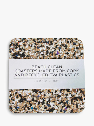 LIGA Beach Clean Kork-Quadrat-Untersetzer Set von 4 Multi