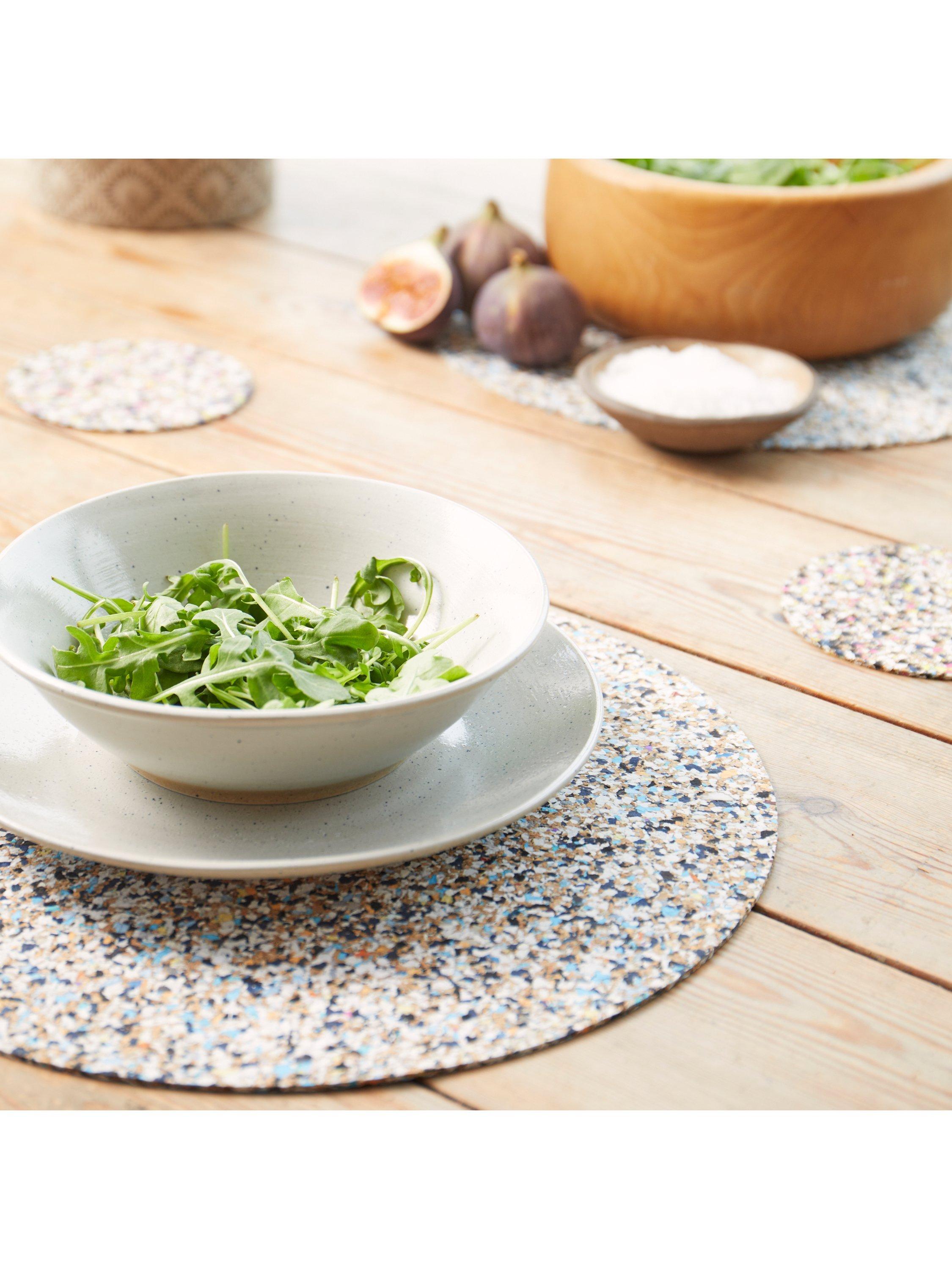 LIGA Beach Clean cork round placemats Multi set of 4, UK version