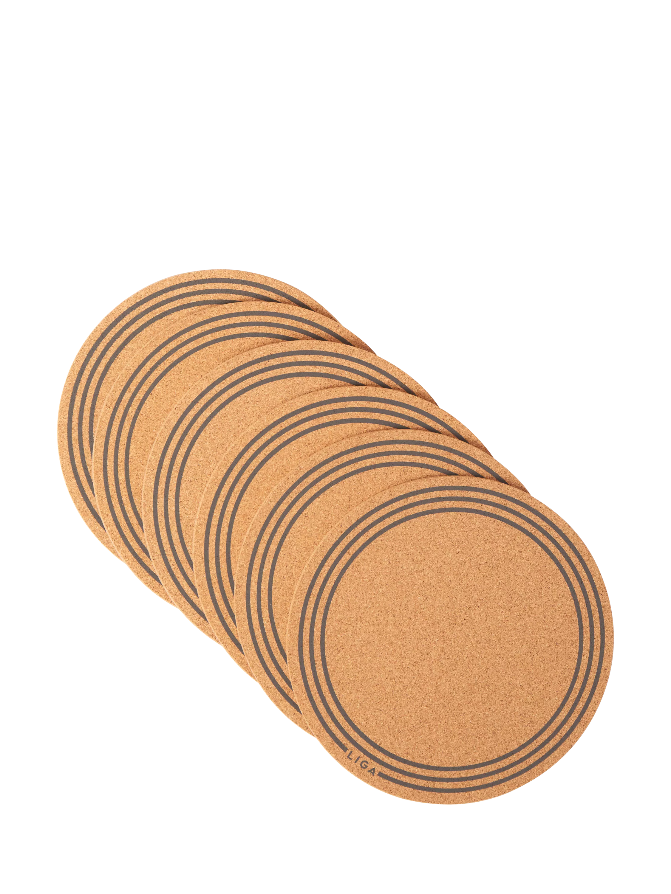 LIGA round cork placemats set of 6 natural, imported from the UK