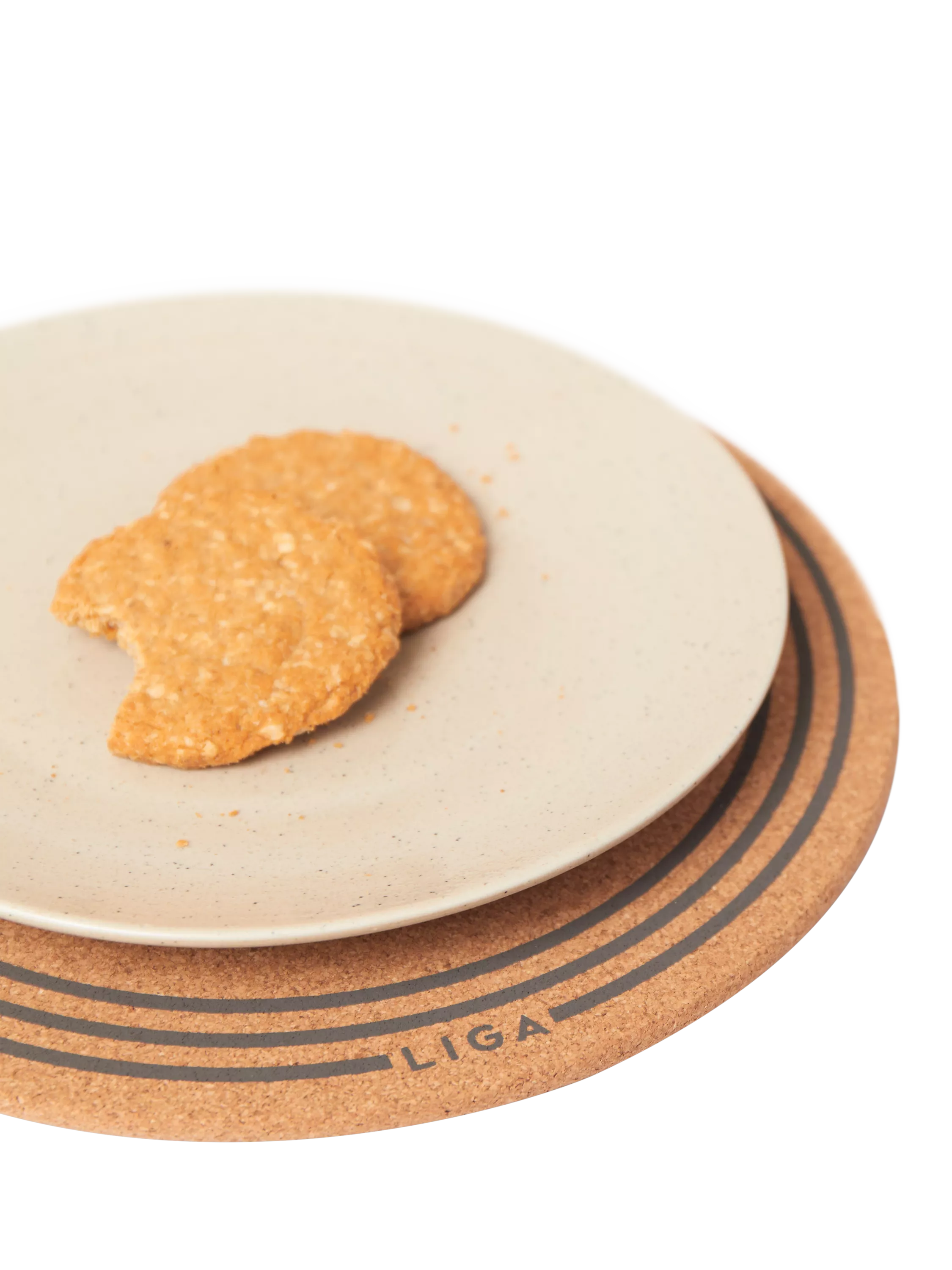 LIGA round cork placemats set of 6 natural, imported from the UK