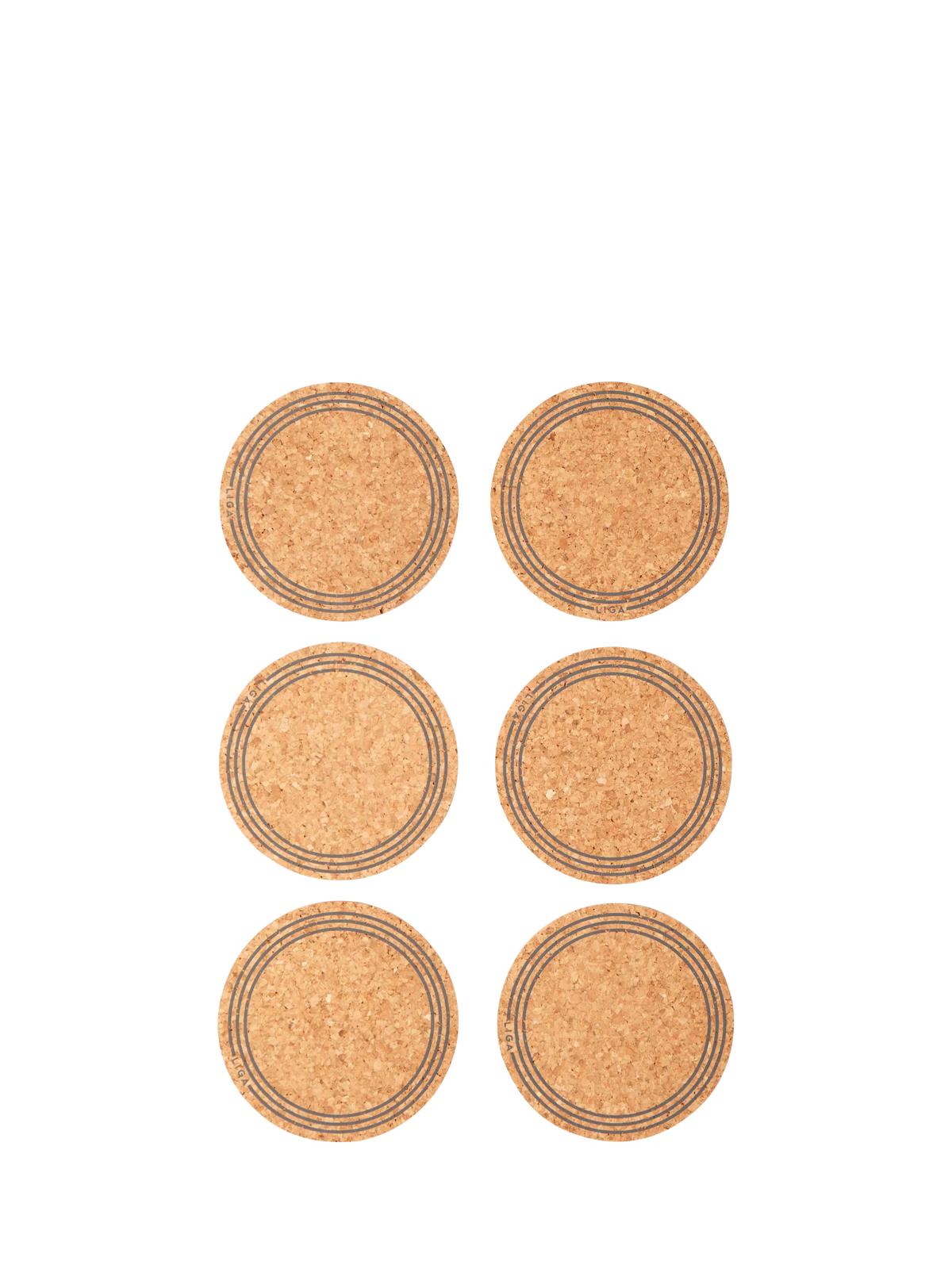 LIGA cork coasters set of 6 natural - British product