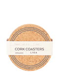 LIGA cork coasters set of 6 natural - British product