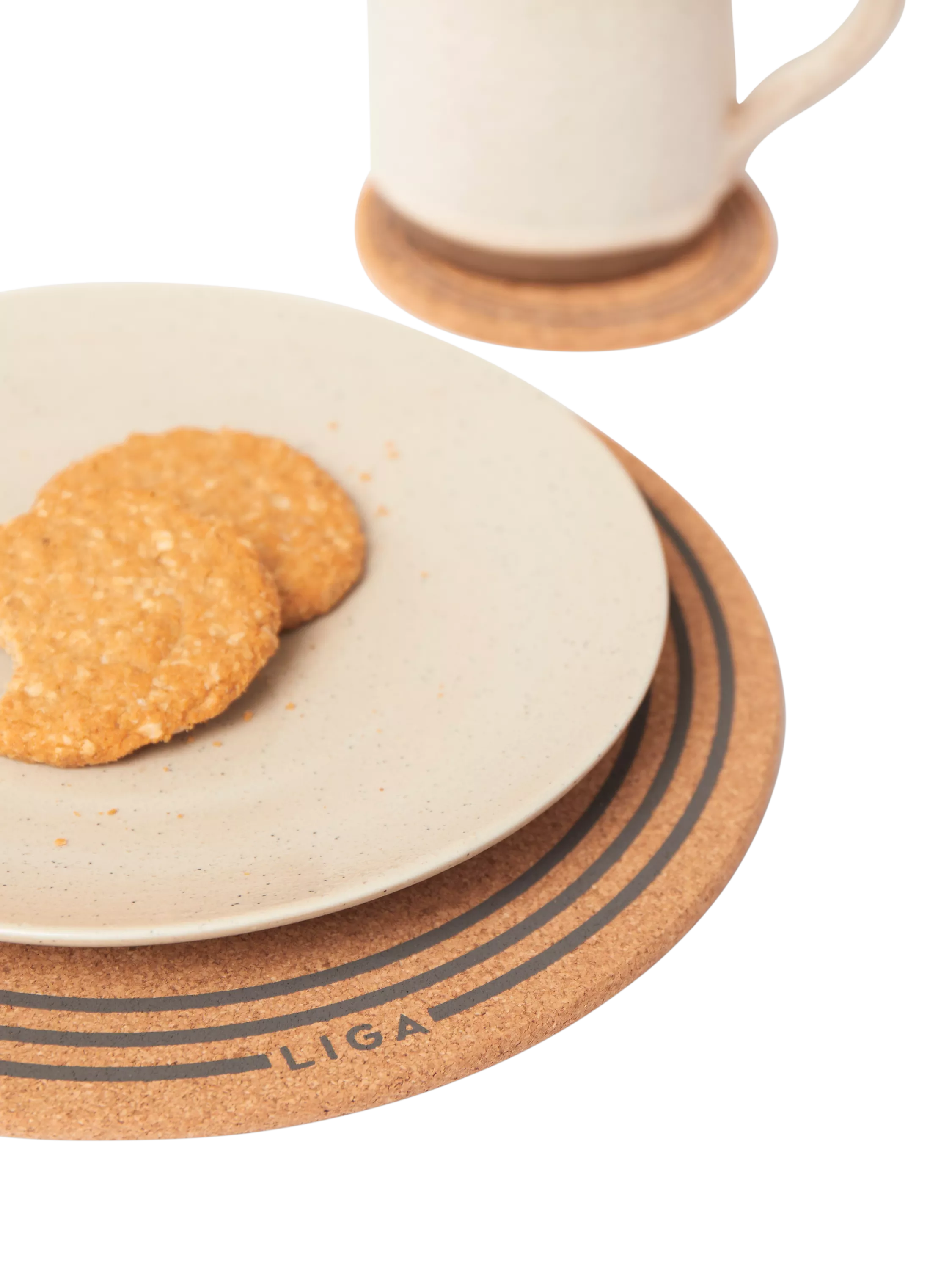 LIGA cork coasters set of 6 natural - British product