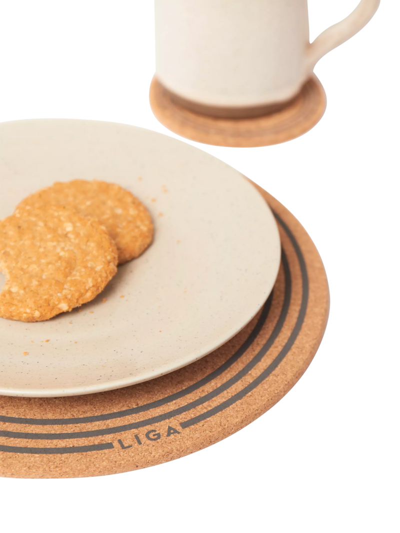 LIGA cork coasters set of 6 natural - British product