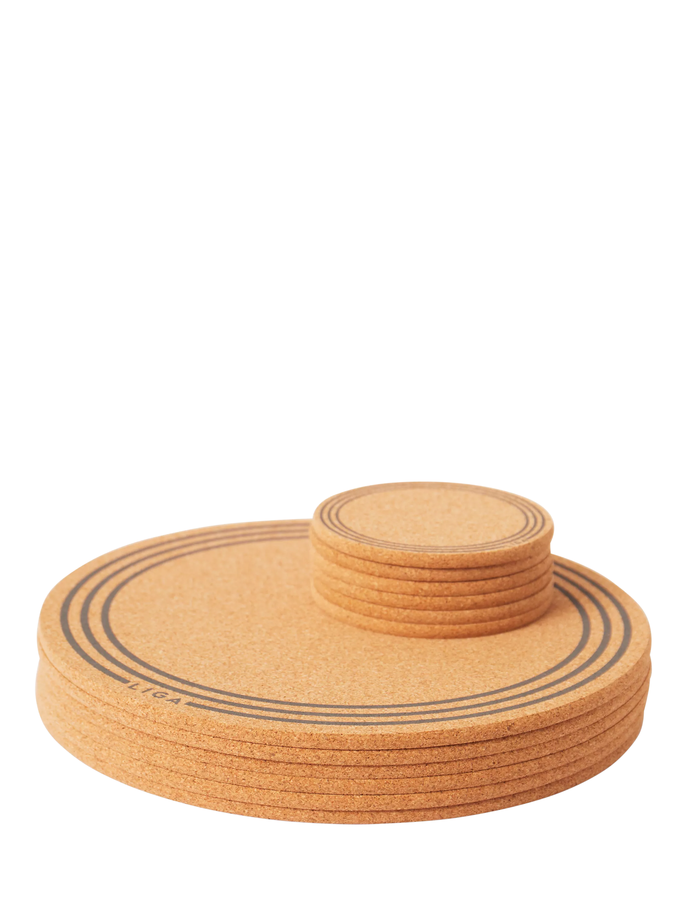 LIGA cork coasters set of 6 natural - British product