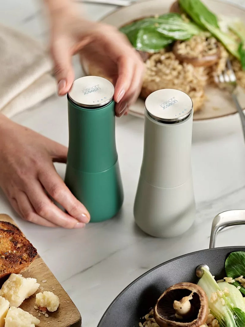 Joseph Joseph salt and pepper mills set of 2 sage, UK version