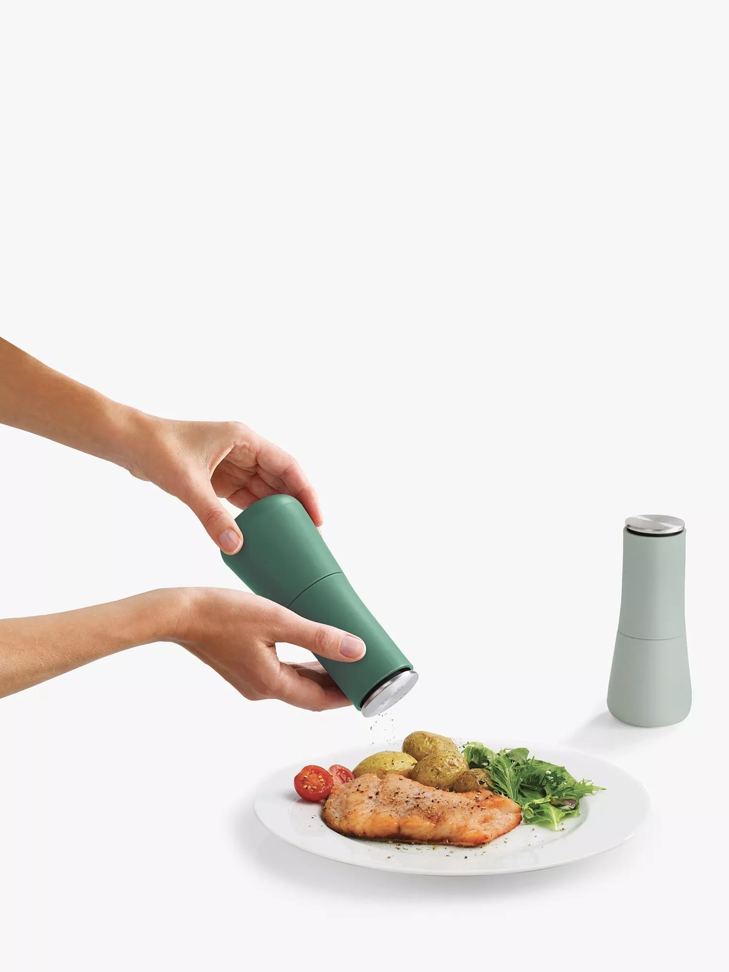Joseph Joseph salt and pepper mills set of 2 sage, UK version
