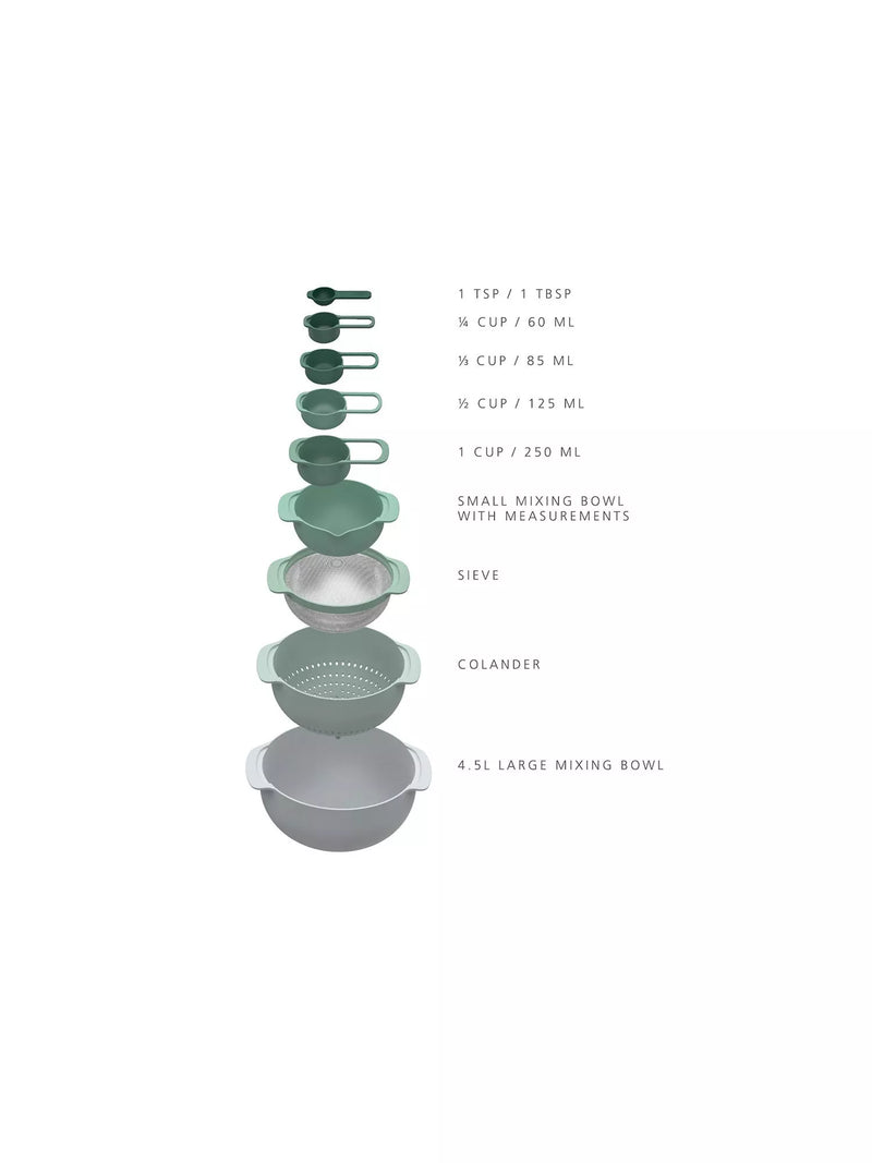 Joseph Joseph mixing bowls set Sage 9-piece - British product
