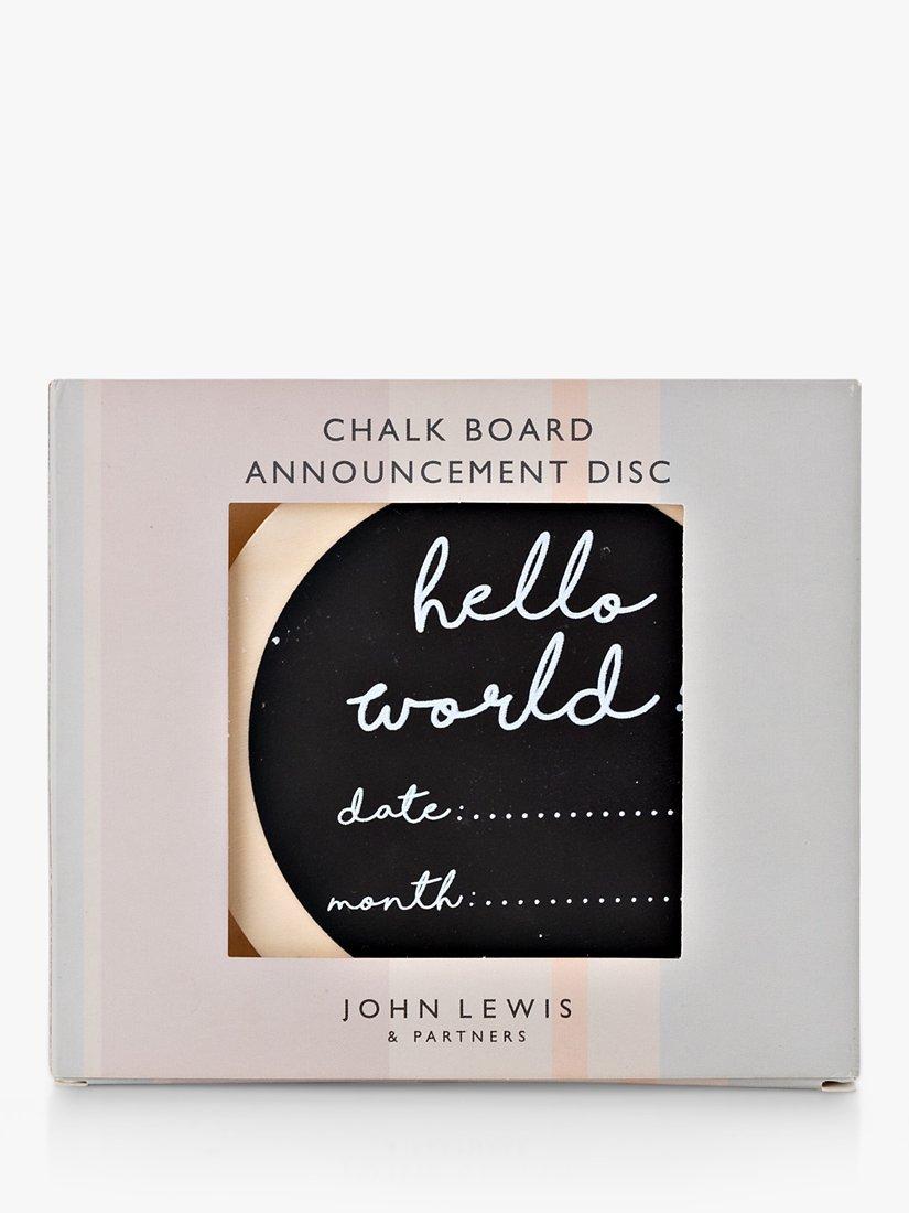 John Lewis baby arrival plaque plywood chalkboard design, UK version