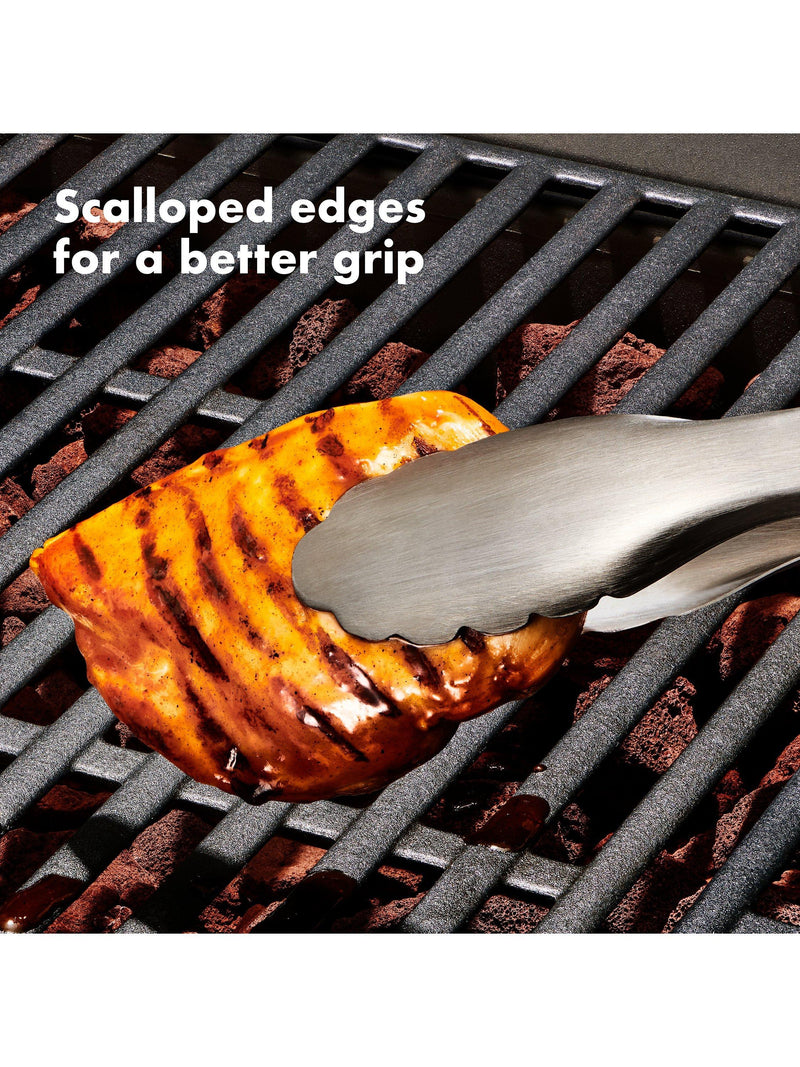 OXO Good Grips 3-piece BBQ tool set with tongs turner rest (British brand)