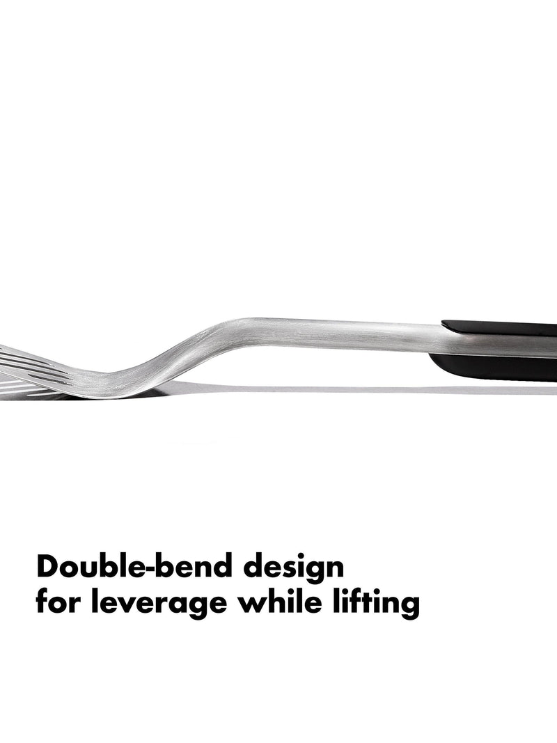OXO stainless steel BBQ turner and tongs set from a British brand
