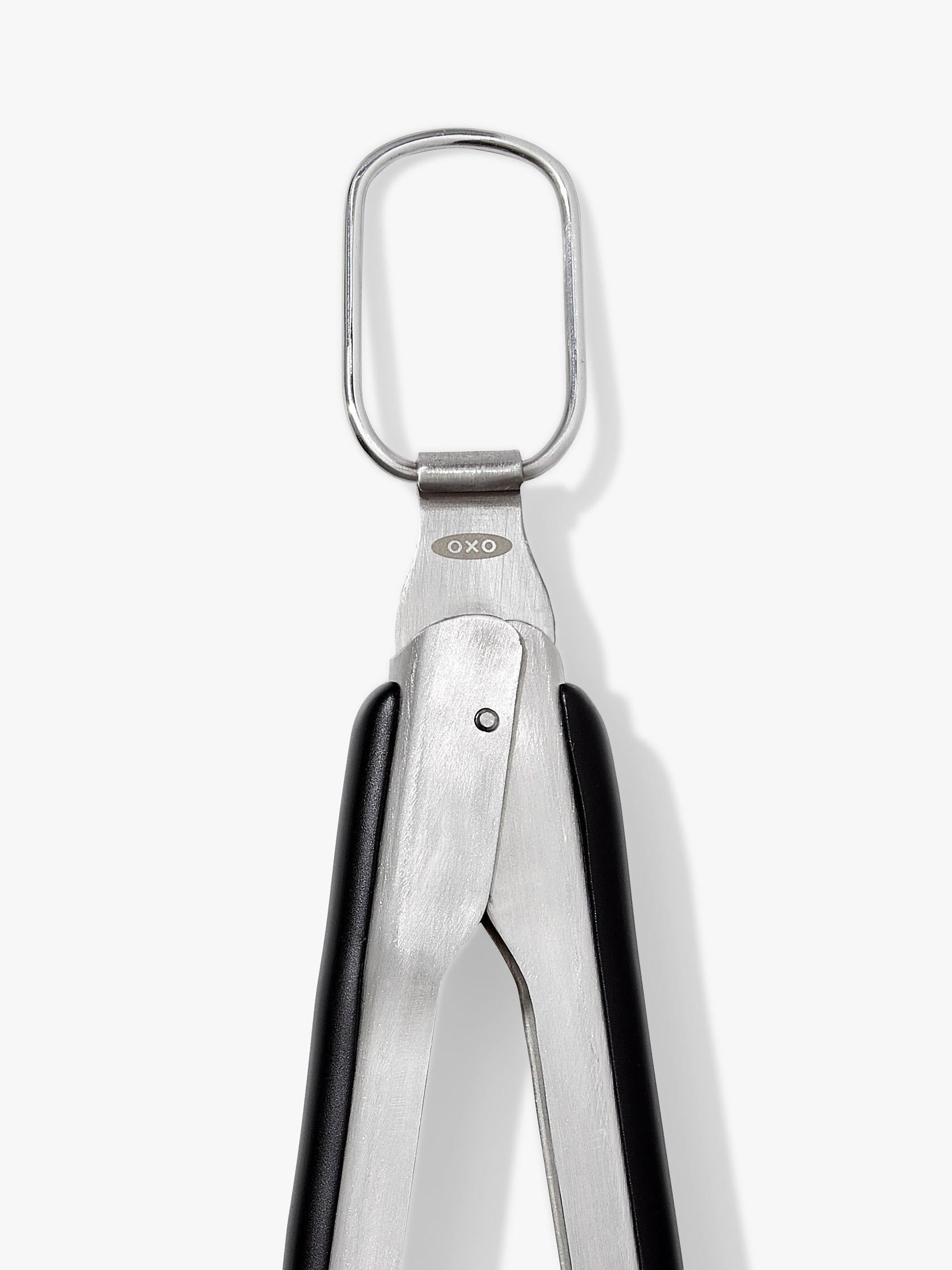 OXO stainless steel BBQ turner and tongs set from a British brand