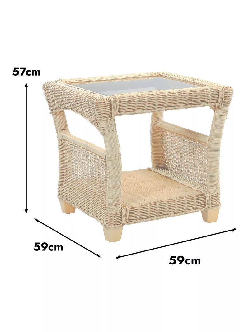 Desser Dijon rattan side table, imported from the UK