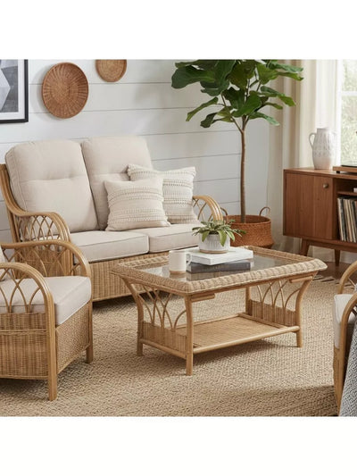 John Lewis Desser Viola Rattan Coffee Table, Natural- Buy online at McGrocer