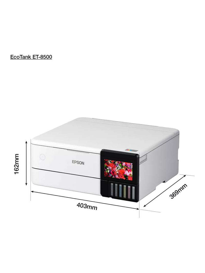 Epson EcoTank ET-8500 printer A4 white, imported from the UK