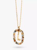 PDPAOLA Alphabet Initial Crystal Pendant Necklace Gold/Multi
