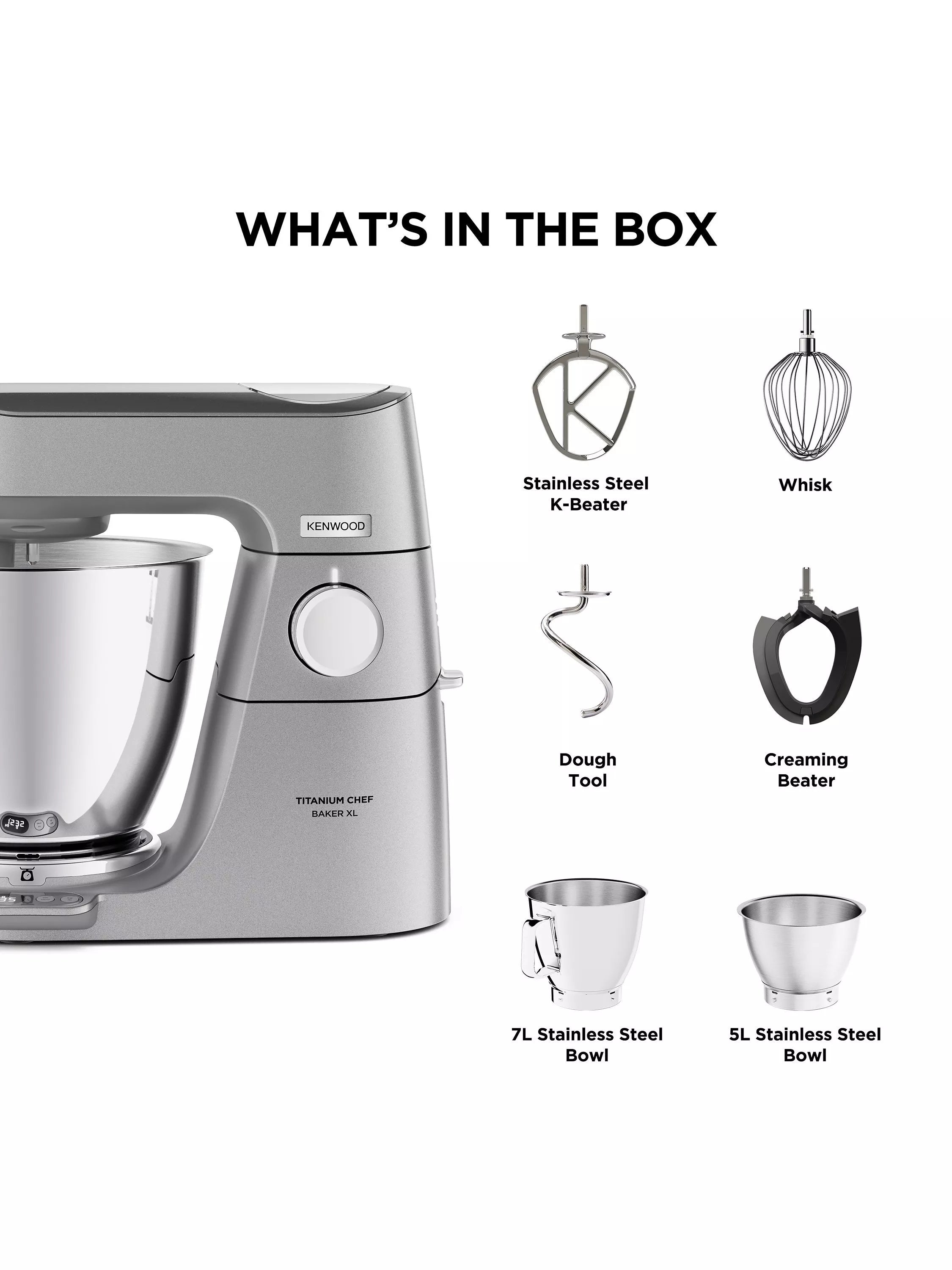 Kenwood Titanium Chef Baker XL stand mixer 7L (British brand)