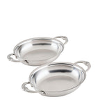 Hestan stainless steel oval au gratin dish set of 2, UK version