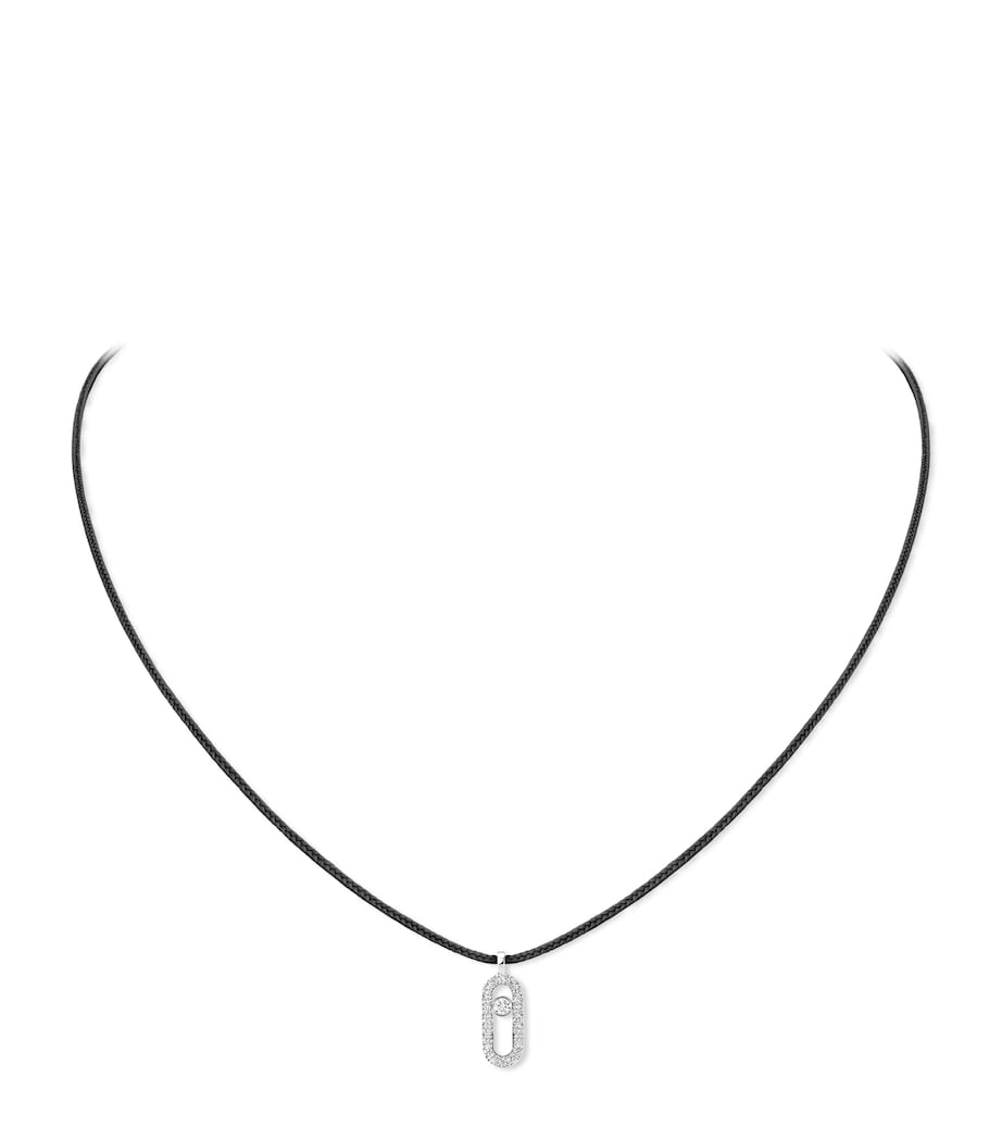 Messika white gold diamond Care(s) necklace 0.09ct, UK version