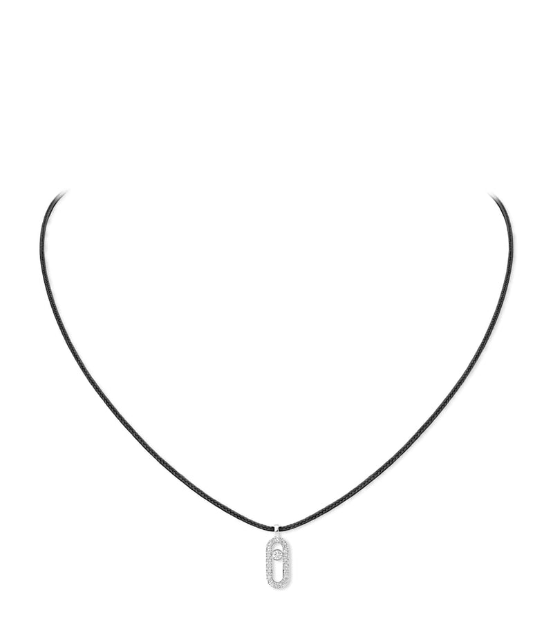 Messika white gold diamond Care(s) necklace 0.09ct, UK version