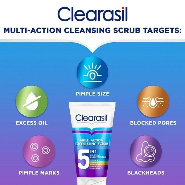 Clearasil 5 in 1 Multi-Action Exfoliating Face Scrub 150ml GOODS Superdrug   