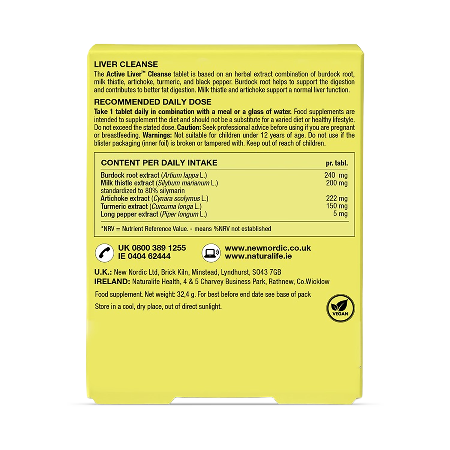 New Nordic Active Liver Cleanse supplement 30 tablets - British product