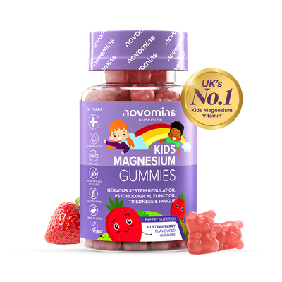 Holland & Barrett Novomins Kids Magnesium Strawberry Flavoured Gummies Vitamin Supplement 30- Buy online at McGrocer