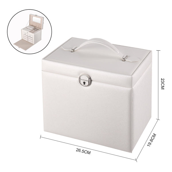 Livingandhome jewellery storage box white 26cm - British product