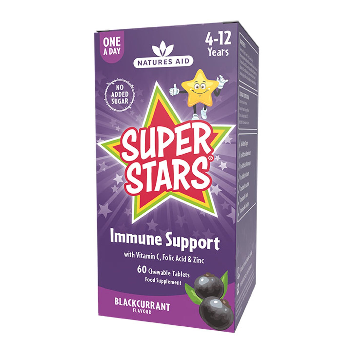 Natures Aid Immune Support Chewable Tablets 60, imported from the UK