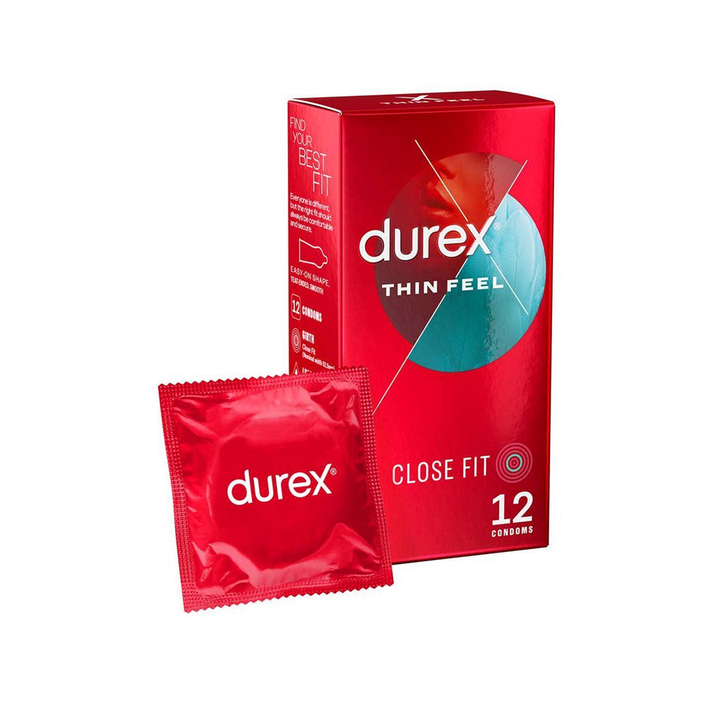 Durex Thin Feel Condoms Enhanced Sensitivity - Close Fit -12 pack