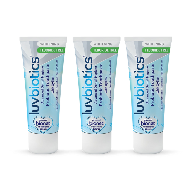 Luvbiotics probiotic fluoride free whitening toothpaste 3 pack - British product
